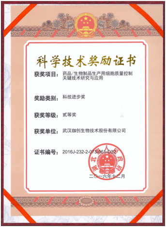 科學技術(shù)獎勵證書